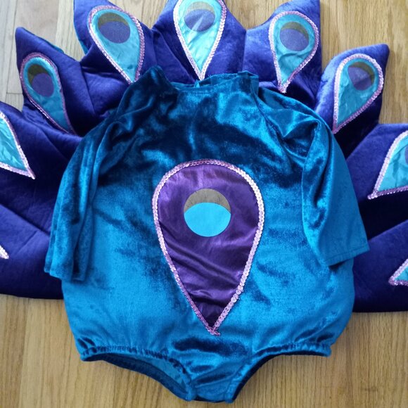 Peacock Baby Costume 6-12 Month - Halloween Animal Bird Costume Party Photos - Picture 3 of 16